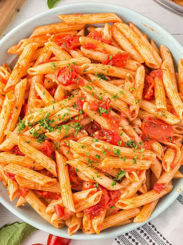 Penne Pasta with Homemade Tomato Sauce