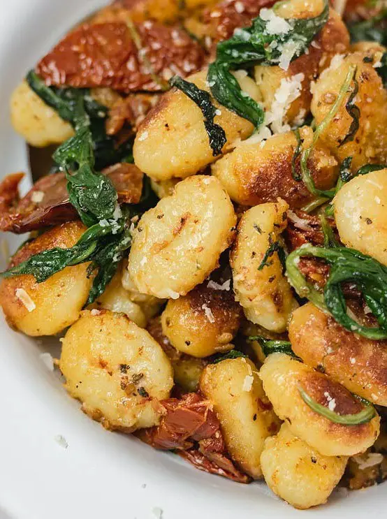 Pan Fried Gnocchi with Spinach