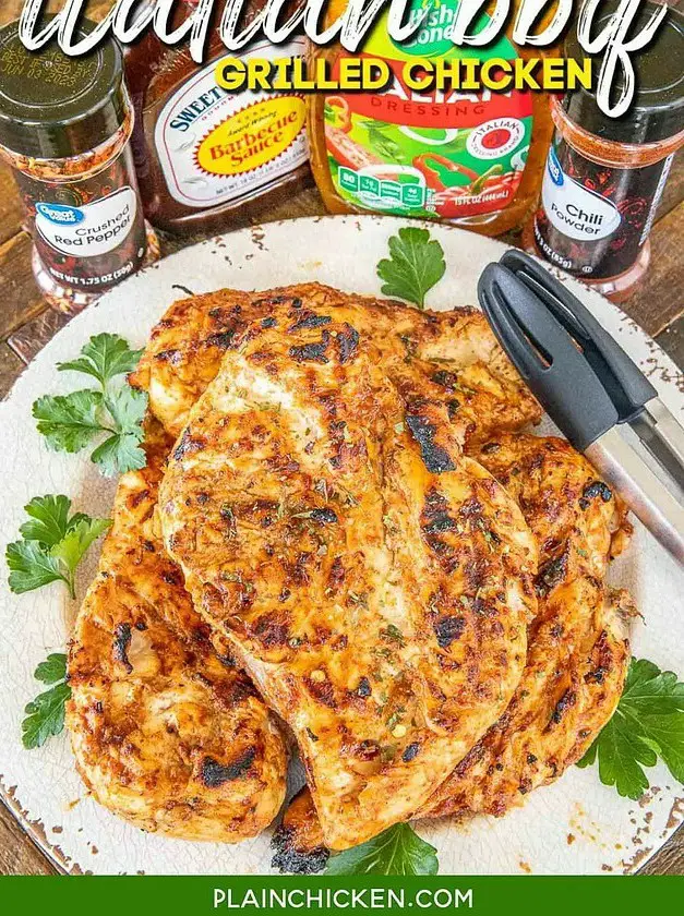 Sweet and Spicy Italian BBQ Grilled Chicken