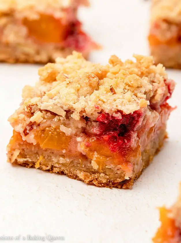 Peach & Raspberry Crumb Bars