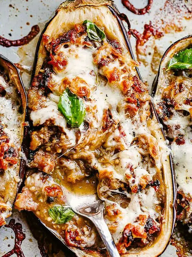 Sausage Stuffed Eggplant