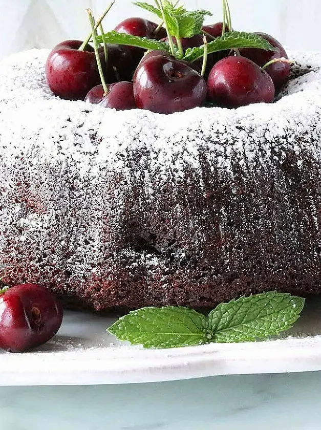 Double Chocolate Cherry Bundt Cake