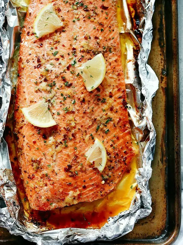 Garlic Butter Baked Salmon in Foil