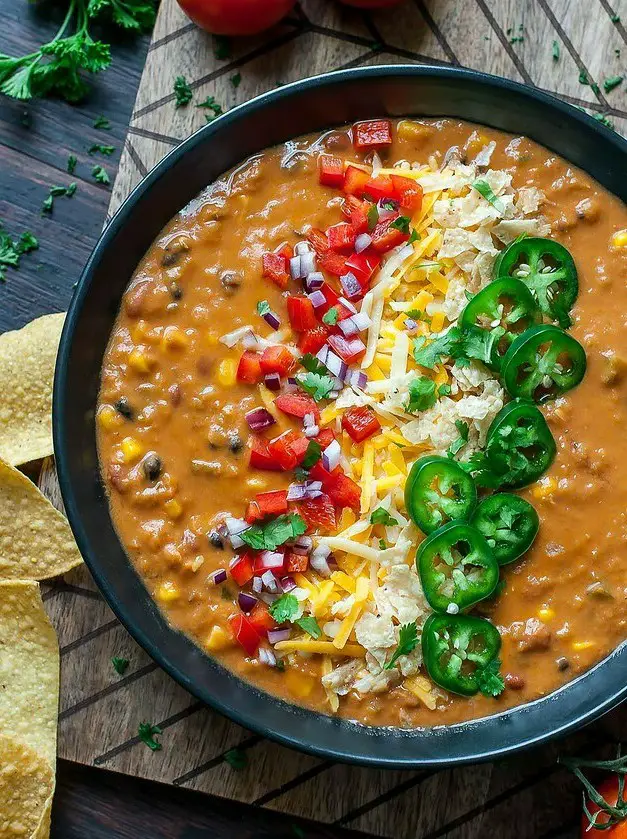 Vegetarian Lentil Tortilla Soup