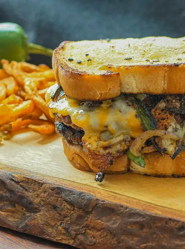 Spicy Double Smash Burger on Texas Toast