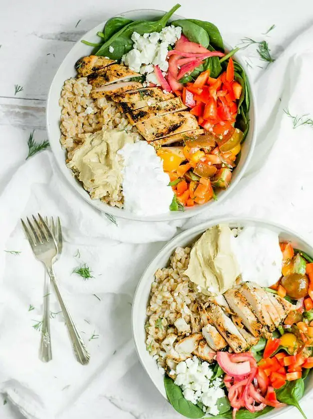 Weeknight Mediterranean Grain Bowl with Chicken