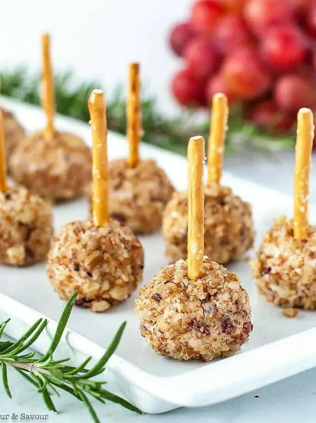 Mini Cheese Balls on a Stick