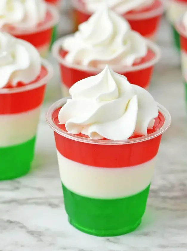 Mexican Flag Jello Shots