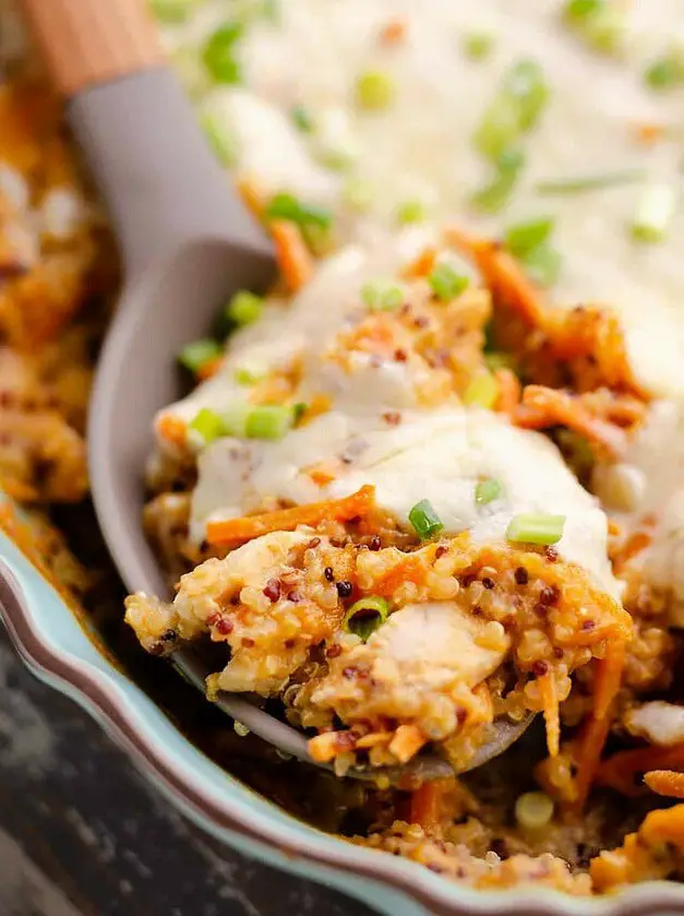 Buffalo Chicken Quinoa Bake