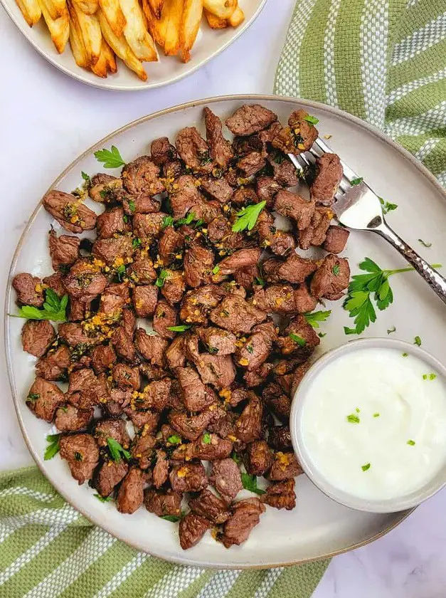 Air Fryer Steak Tips with Garlic Butter