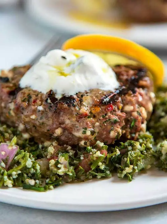 Grilled Lamb Burgers with Feta