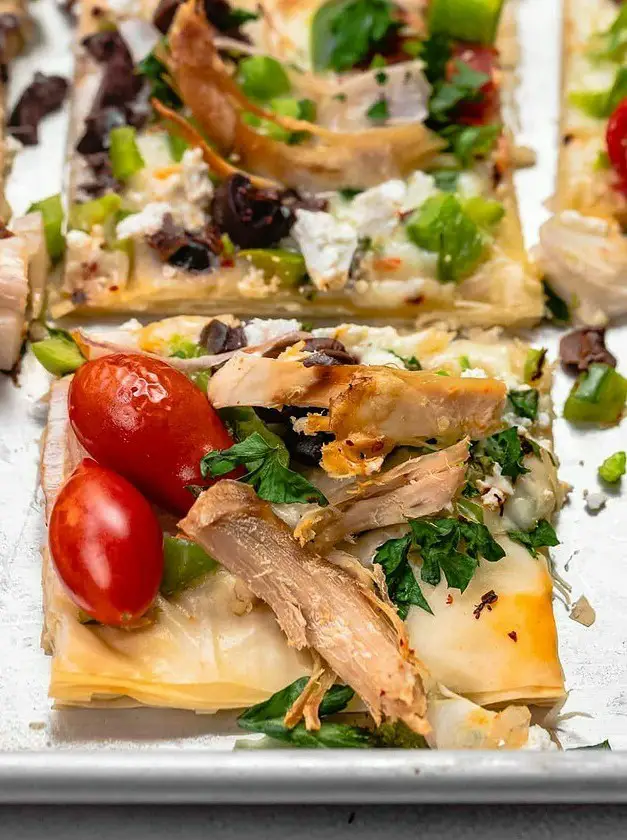 Sheet Pan Phyllo Dough Pizza with Vegetables