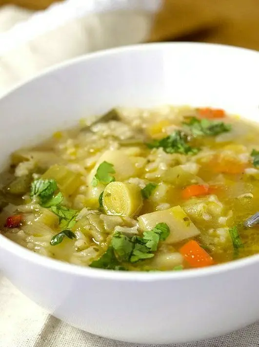 Easy Leek and Rice Soup