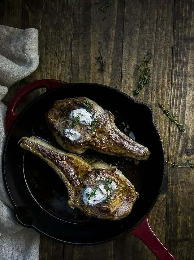 Pan Seared Veal Chops with Truffle Butter