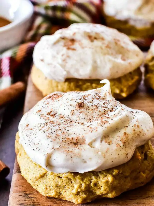 Soft Pumpkin Cookies with Cream Cheese Frosting