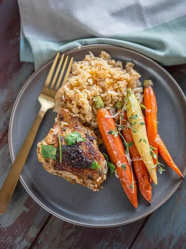 Slow Cooker Baked Chicken Thighs with Rice