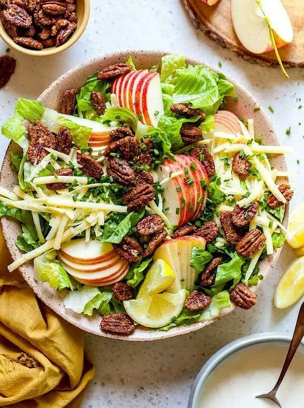 Apple Pecan Salad with Creamy Lemon Dressing