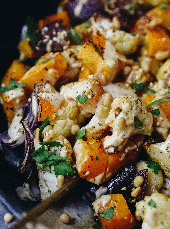 Roasted Vegetables with Tahini Sauce