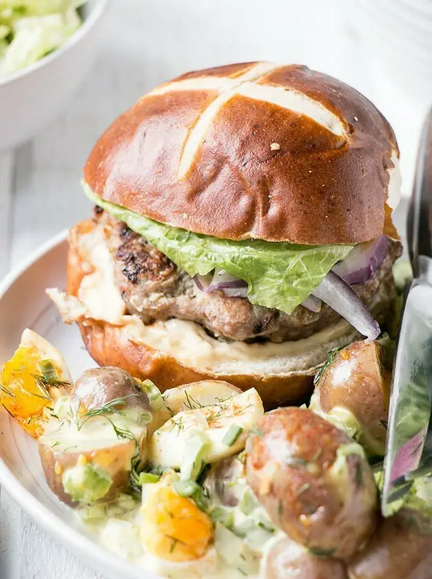 Apple Mustard Pork Burgers