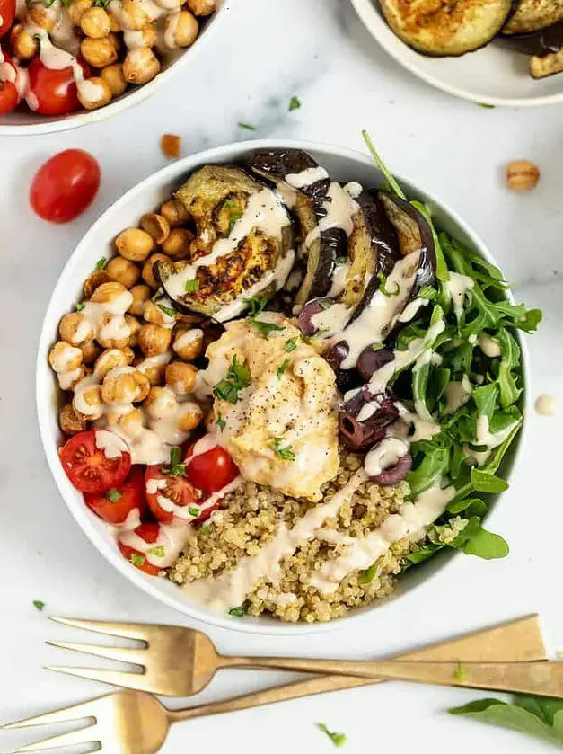 Mediterranean Quinoa Bowls with Hummus