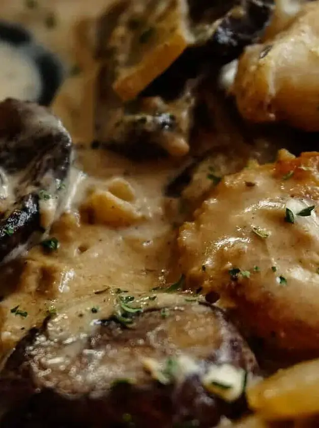 One-pan Creamy Garlic Chicken & Mushrooms