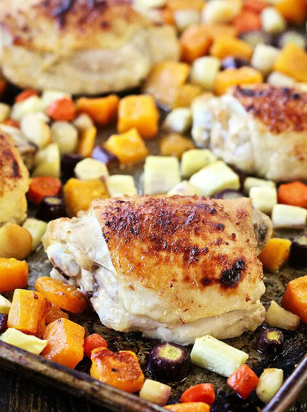 Sheet Pan Miso Chicken Thighs