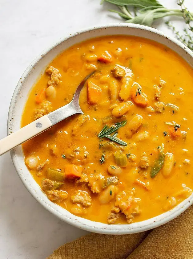 Creamy Turkey Pumpkin Chili with White Beans