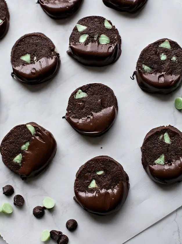 Chocolate Peppermint Slice and Bake Cookies