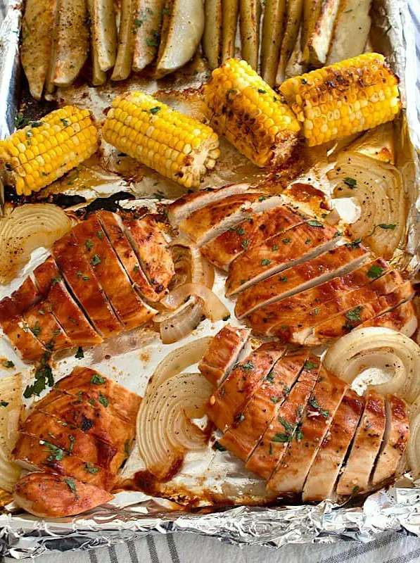 BBQ Chicken Sheet Pan Dinner