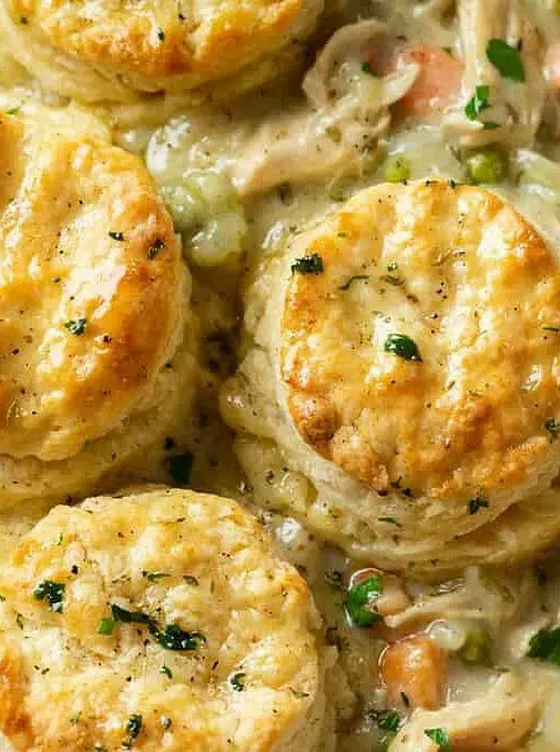 Chicken Pot Pie with Biscuits