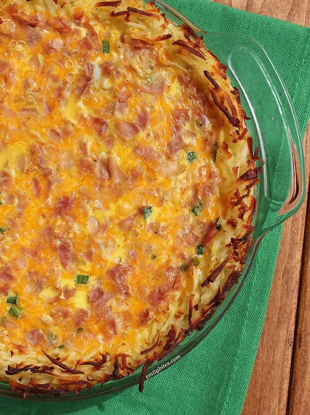 Ham and Cheese Hash Brown Quiche