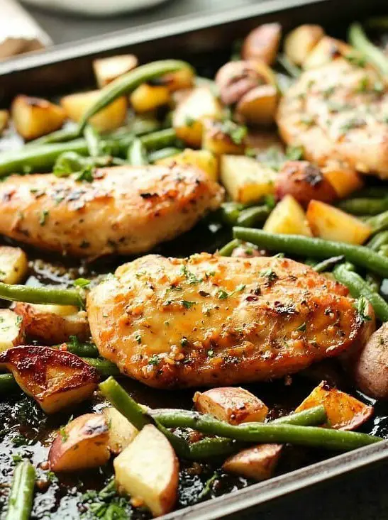 One Pan Honey Garlic Chicken and Vegetables