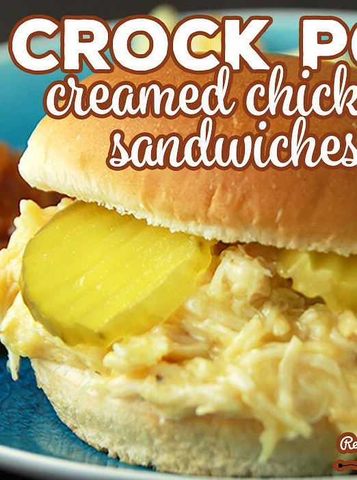 Crock Pot Creamed Chicken Sandwich