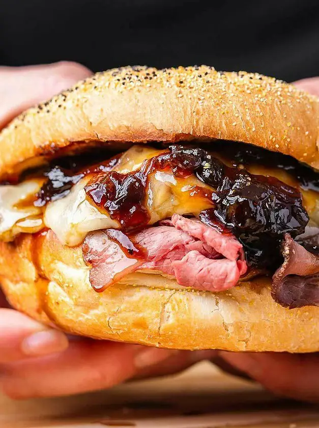 Hot Roast Beef Sandwiches with Onion Jam