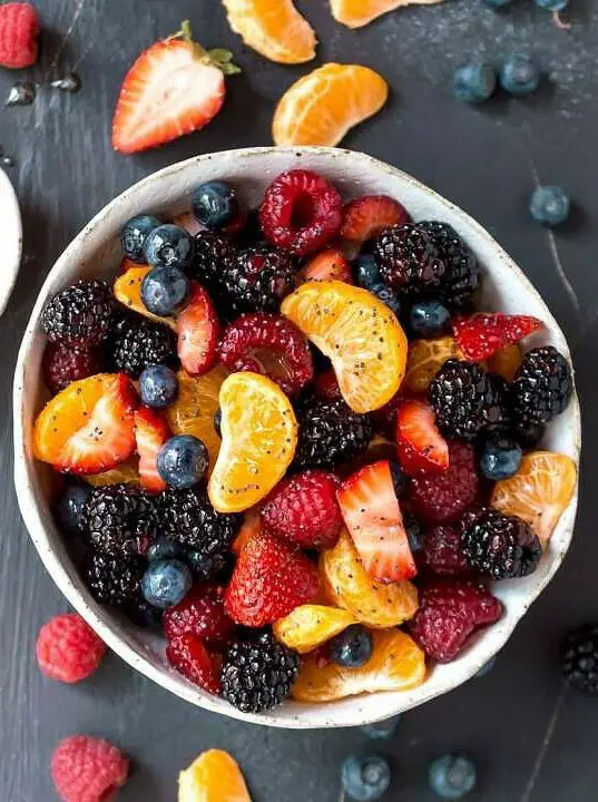 Orange Berry Fruit Salad with Poppy Seed Dressing