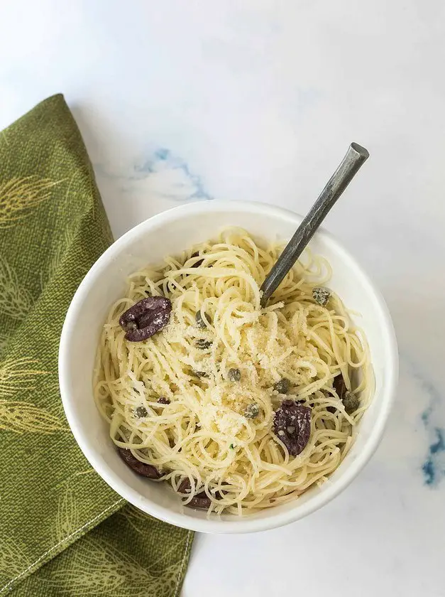 Angel Hair Pasta with Olives and Capers