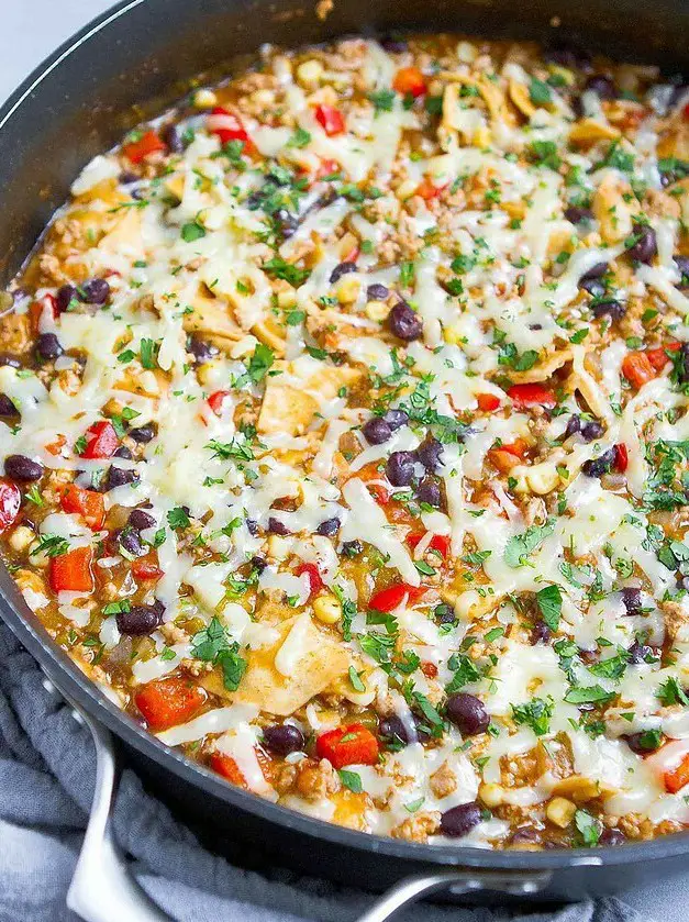 Ground Turkey Enchilada Skillet Meal