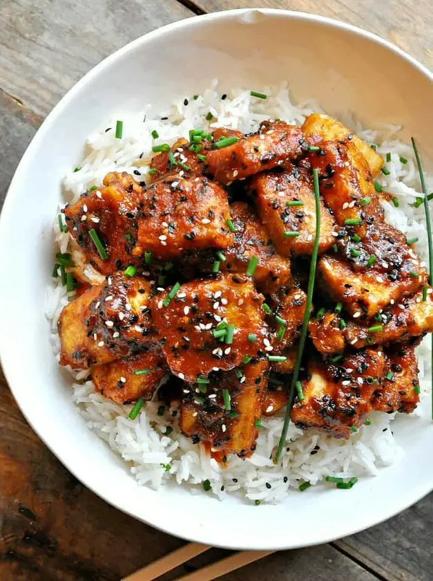 Vegan Crispy Korean BBQ Tofu