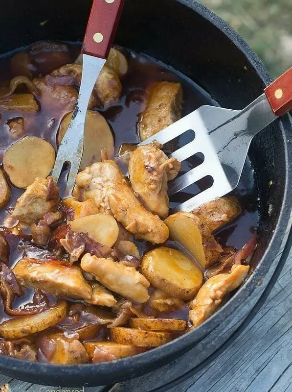 BBQ Dutch Oven Chicken and Potatoes