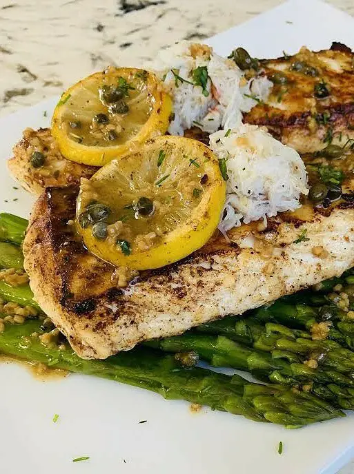 Seared Halibut with Lemon Caper Sauce