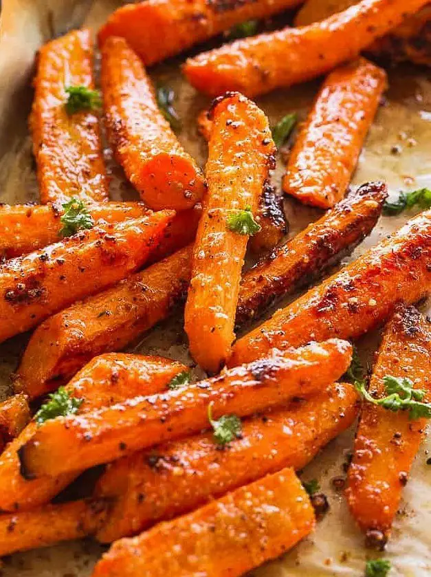 Roasted Garlic Parmesan Carrots