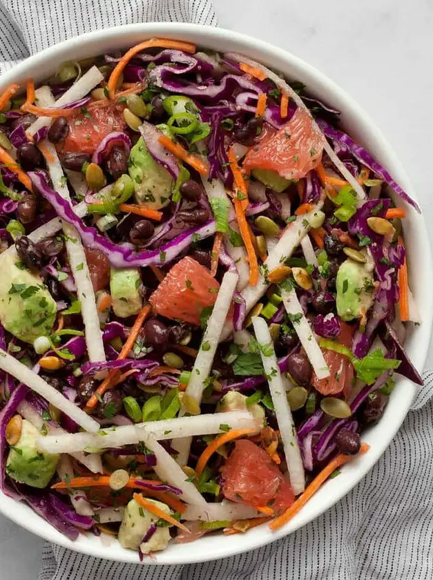 Jicama Salad with Cabbage & Grapefruit