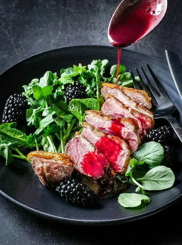 Pan-Seared Duck Breast with Balsamic Blackberry Sauce