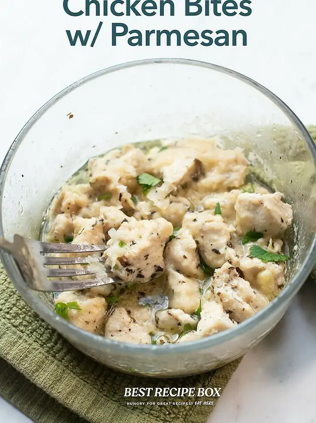 Microwave Garlic Parmesan Chicken Bites