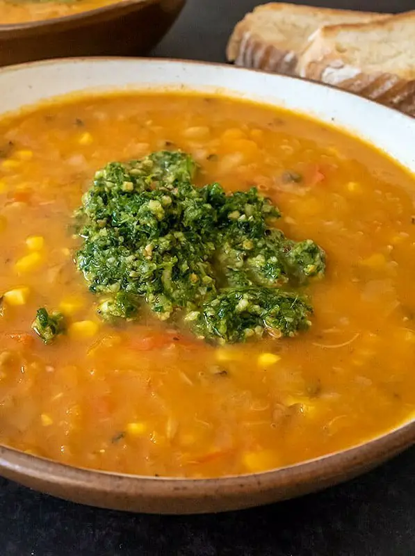 Very Veggie Soup with Pesto