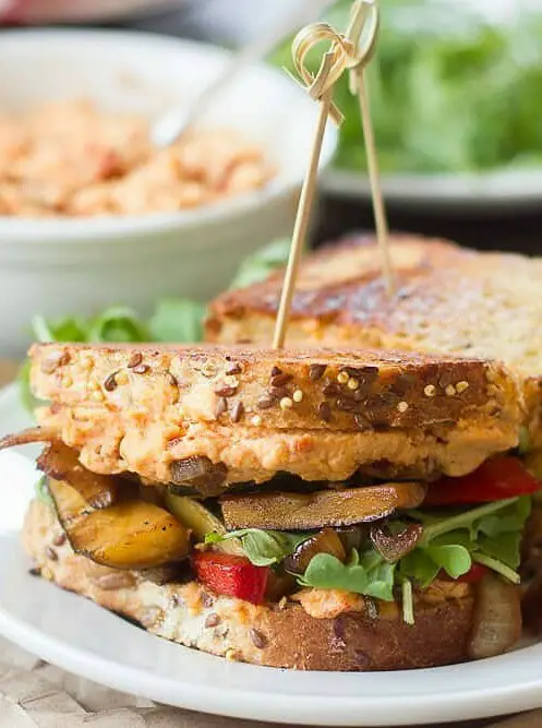 Vegan Balsamic Veggie & Sun-Dried Tomato Hummus Panini