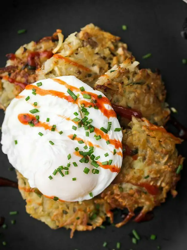 Sunchoke Latkes with Poached Eggs