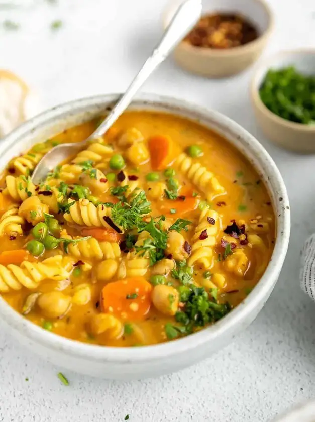 Vegan Chickpea Noodle Soup