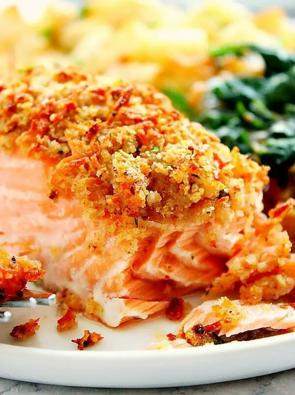 Garlic Parmesan Crusted Salmon