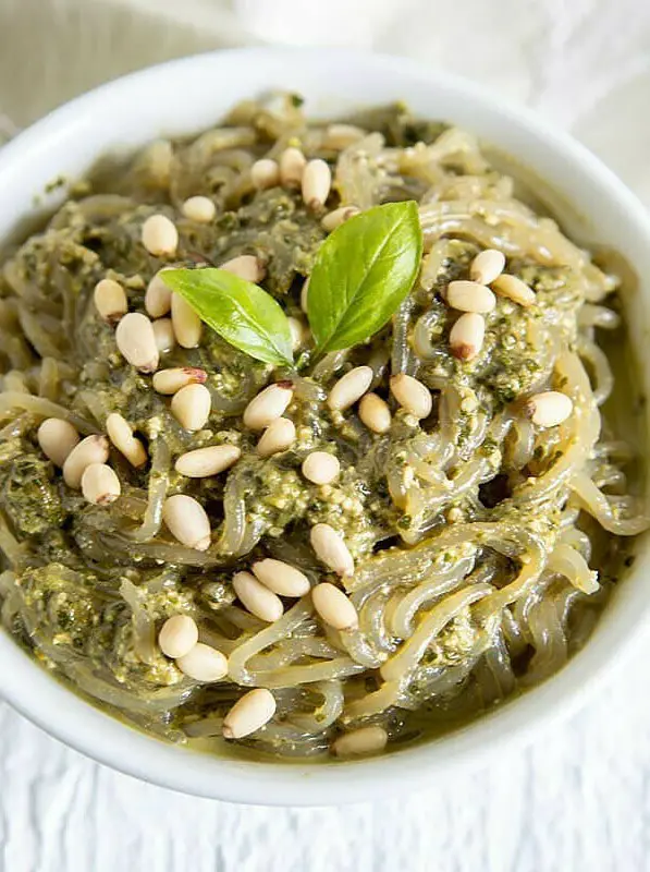 Vegan Pesto Shirataki Noodles